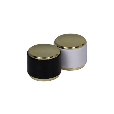 Luxury Shiny Gold Acrylic Cylinder Lids Closures Surlyn Cap For Perfume Bottles