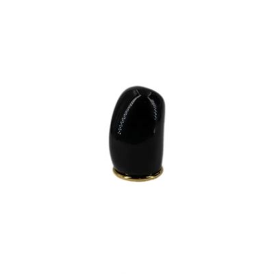 High Quality 15mm Crimp Black Perfume Cap With Collar For Cosmetic Packaging