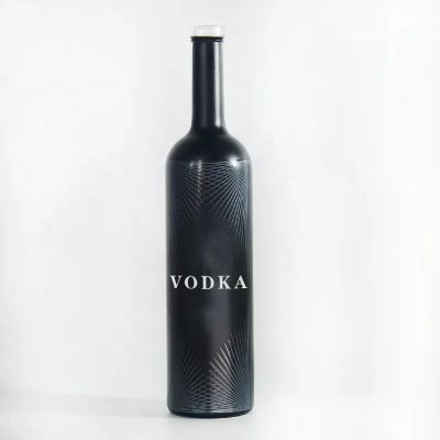 black new flask whisky bottle with cap aluminum
