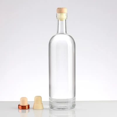Hot Sell Factory Customized Clear 750ml 500ml Liquor Spirits Whiskey Bottle Glass Whisky Bottle with Cap