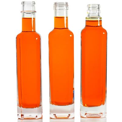 Custom top super flint glass liquor bottle spirit whisky honey oil square tall vodka gin tequila design label decal