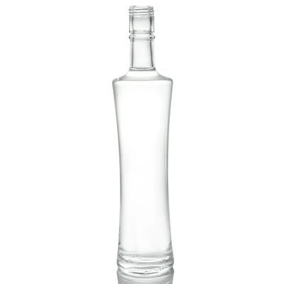 Thin tall super flint glass round liquor bottle spirit whisky honey oil vodka gin tequila screw top custom frosted label decal