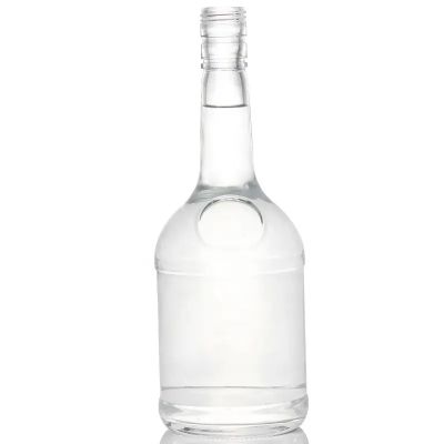 Low MOQ Whiskey Bottle Empty Vodka Round Glass Wholesale Custom Label Glass Drinking Water Bottle