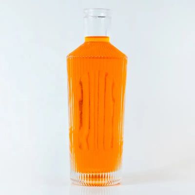 Wholesale Customizable Label Clear Spirit Glass Bottle Gin Whisky Rum Tequila Vodka Glass Bottle With Cork