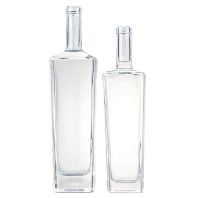 wholesale clear round glass liquor wine bottle 750 ml 75cl Vodka whisky spirits gin rum bottle with cork lid