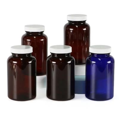 400ml hot selling violet pet plastic capsule bottle screw cover for vitamin calcium bottles
