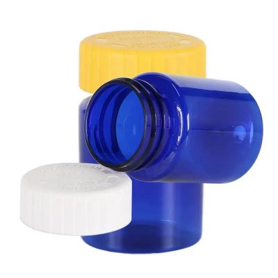 80ml plastic capsule pill bottles pet vitamin healthcare bottle protein powder jars with colourful caps