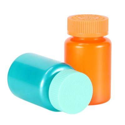 wide mouth 120ml orange red blue black pet plastic capsule pill bottle for vitamin supplement tablet