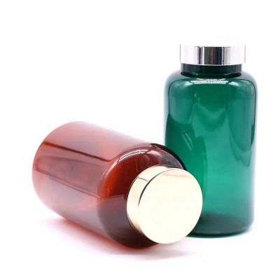 green plastic vitamin bottles capsule supplement with screw cap calcium tablets packaging bottle