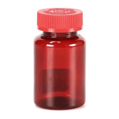 120ml red reasonable price plastic gelatin capsule bottle vitamin calcium pills tablet container with flip top cap