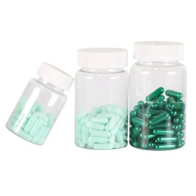 Customized Design Transparent Pet Pill Bottle 100ml 120ml 150ml Plastic Capsule Bottles With Child Proof Resistant Screw Cap