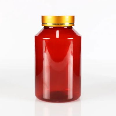 Wholesale 300cc Red Yellow Amber Clear Vitamin Pet Bottle For Food Supplement Pill Bottle