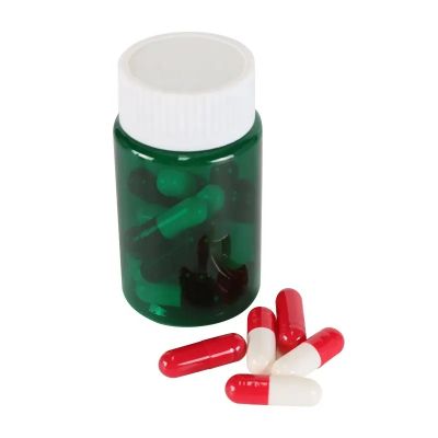 Custom 60ML medicine pill bottles green plastic pet Capsule medicine plastic bottle with screw cap