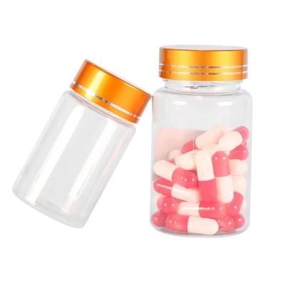 100ml 120ml 150ml Frosted Round Bottles Pharmaceutical Pill Bottle Medicine Capsule Pill Bottles With Gold Metal Cap