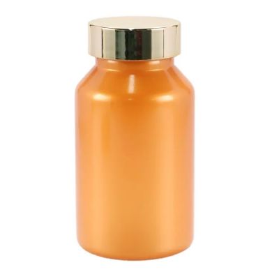 Hot Sale 100ml 120ml 150ml 200ml Orange Empty Vitamin Capsules Pill Bottles With Aluminum Cap