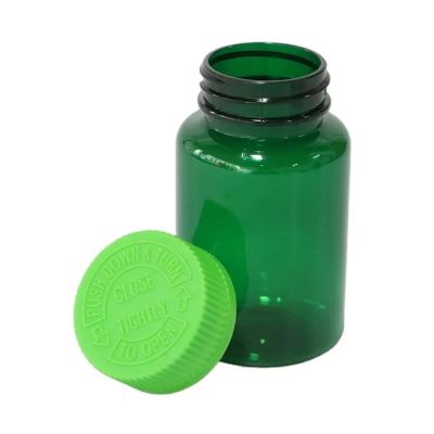 best selling green plastic capsules bottles calcium tablets vitamin supplements pills container with screw cap
