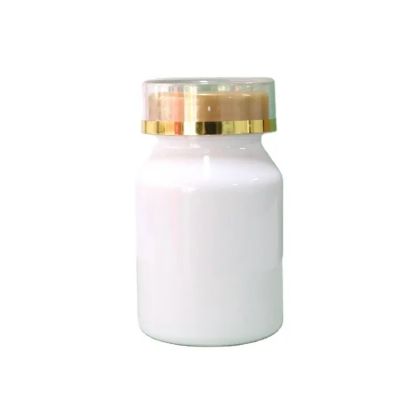 Wholesale Custom Pill Capsule Vitamin Packing Supplement Bottle With Gold Double Cap