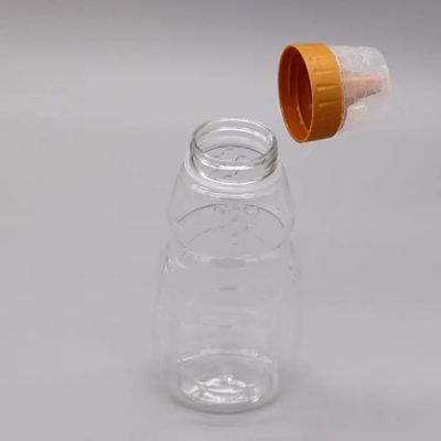 200ml 250ml 300ml Clear Transparent Pet Plastic Sauce Honey Bottle With Spout Lids For Squeeze Honey