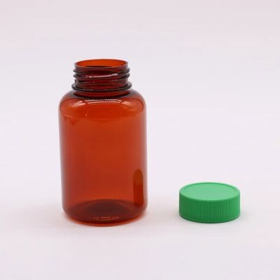 Transparent orange red Hdpe Container Vitamin Empty Pet Capsule Plastic Pill Bottles With Screw Cap