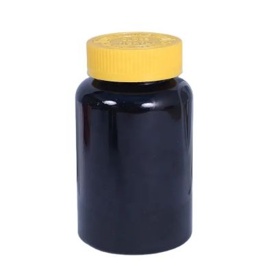 Customized Design 50ml 100ml 200ml Soft Touch Black Pet Plastic Vitamin Pill Bottle With Screw Caps