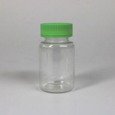 Customized Pill Use Plastic Bottle Transparent Clear Capsule Bottle With Colorful Screw Cap