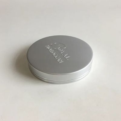 Customized embossed logo printing metal jar lids with shiny silver line