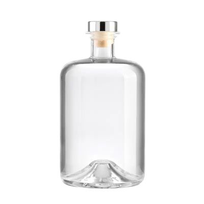 High-End Transparent With Cap Unique Vodka Bottles 750Ml Glass Spirit Bottles Custom Gin Bottle