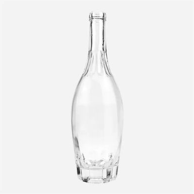 Custom logo frosted 300ml 500ml 700ml beverage spirit gin rum liquor glass bottle with lid