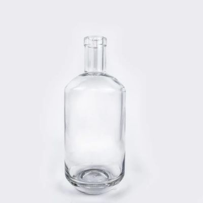 Customizable Wholesale 500ml 750ml Empty Special-Shaped Round Clear Empty Glass Wine Bottle for Brandy Tequila