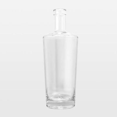 New wholesale price unique shape clear liquor glass bottle 750 ml with stopper