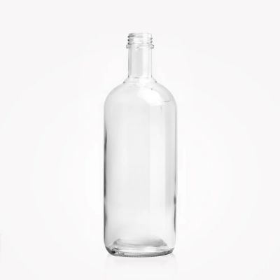 Boston round glass bottle 1L clear glass bottle boston bottle with screw cap