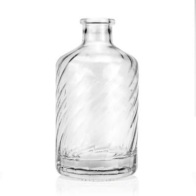 unique shaped bottle glass wholesale 500ml luxury gin vintage clear glass liquor bottle for brandy