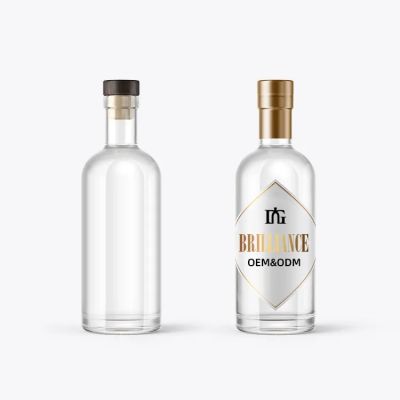 Custom Luxury 250ml 500ml 700ml 750ml Rum Vodka Liquor Gin Factory Price Wholesale Beverage Glass Bottle