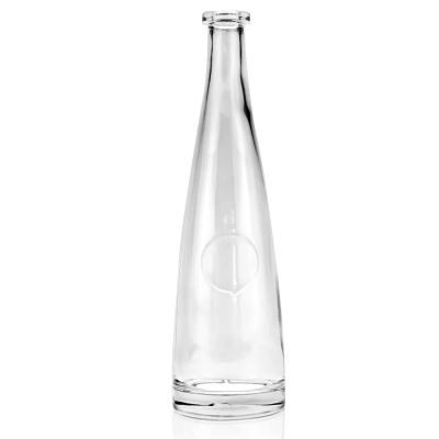 Wholesale round glass vodka glass bottles empty 750ml clear wine liquor whisky nordic glass bottle with cork