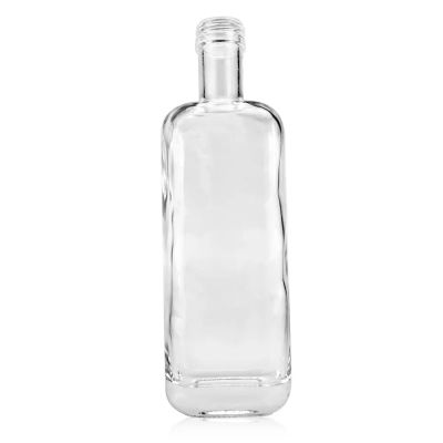 Luxury Square Glass Hot Selling 500ml 700ml 750ml Flat Glass Liquor Bottle Whisky Gin Rum Cold Brew Coffee Bottles