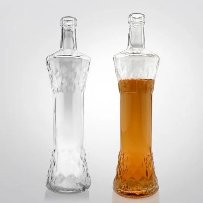 Stocked 100ml 200ml 375ml 500ml 750ml 1000ml Clear Empty Custom Glass Bottle for Vodka Liquor Wine with Cork