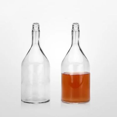 Wholesale 1750ml vodka bottle wine liquor glass bottle gin 1L spirits glass water liquor bottle with cap seal