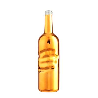Custom golden Glass Liquor Bottle 500ml 750ml Gin Whiskey Vodka Liquor Spirit glass Bottle