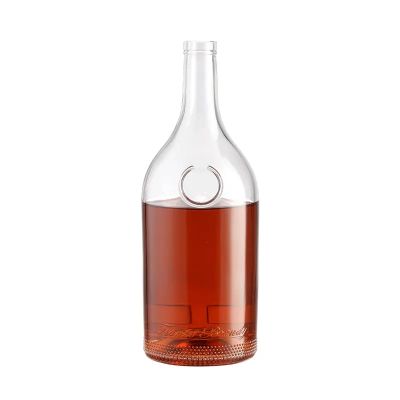 Wholesale Design Vodka Liquor brandy spirits Glass Bottle 700ml 750ml Clear wine Glass Bottle
