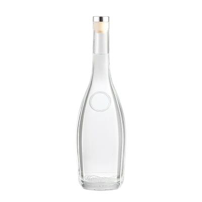 Factory sale Empty Flint Glass Liquor Whisky Vodka Tequila wine Glass Bottle With Cork Lid
