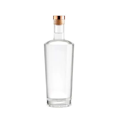Custom 375Ml 700Ml Clear Empty Vodka Liquor Gin Rum Tequila Whisky Brandy Spirit Glass Bottle with Cork