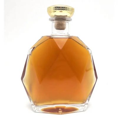 Wholesale clear frost 700ml oslo shape brandy tequila rum gin whiskey vodka bottles with seal caps