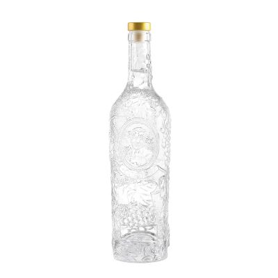 200ml 375ml 500ml 750ml Transparent Round Empty Flint Glass Liquor Wine Whisky Vodka Tequila Bottle