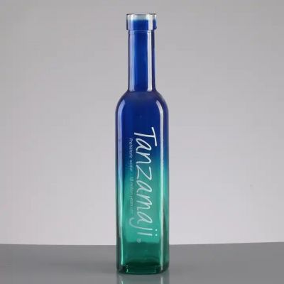 Fashion High End Gradient Blue Green Tequila Whiskey Bottle For Crowns