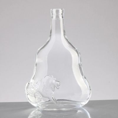 New product 750 ml clear round imported wines and liquors whisky red white wine glass bottle with cork or rubber plug