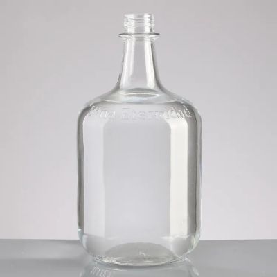 Hot Sale Elegant Clear Transparent 5 Liter Glass Bottle With Aluminium Caps