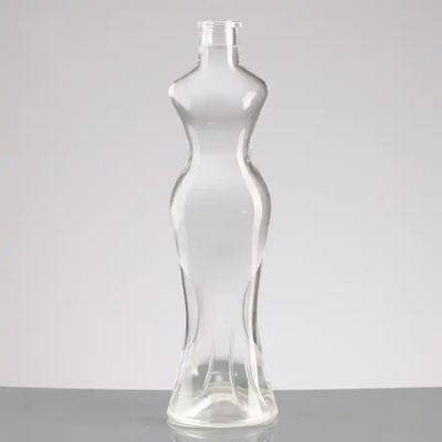 Wholesale Lead-Free Elegant Women Body Shaped Glass Bottle For Stopper