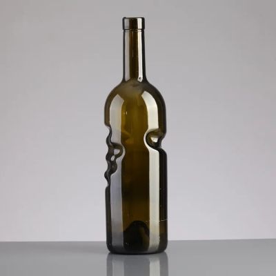 Unique Design Top Grade Easy To Hold Green Red Wine Glass Bottle