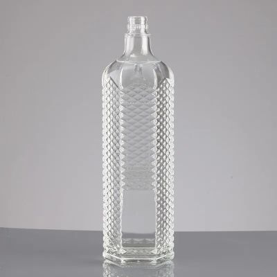 Hot Sale and Cheap Price 1000ml Clear Whisky Glass Bottle For Wine with plastic lids