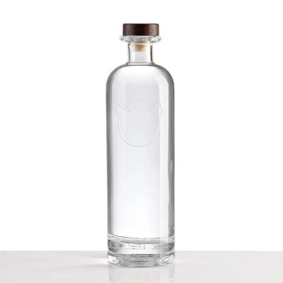 Wholesale customized logo design glass liquor bottle